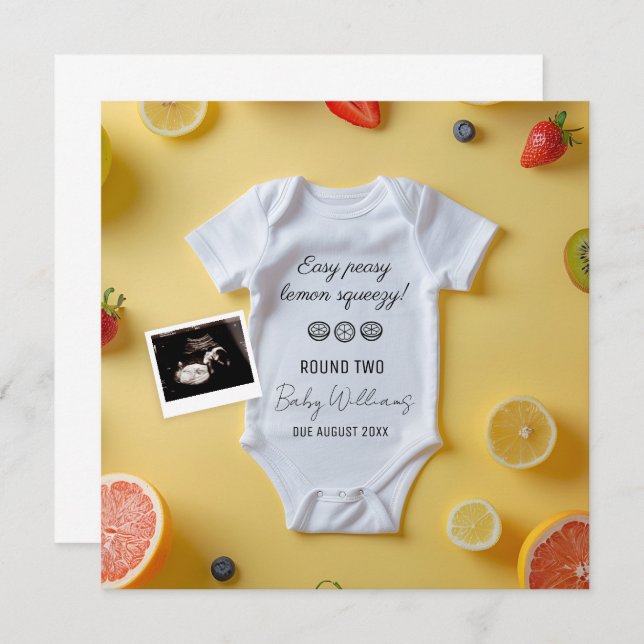 Minimalistic Lemmon 2nd Baby Announcement (Front/Back)