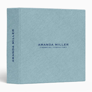 Minimalistic Light Blue Linen Texture Print Binder