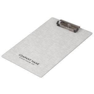 Minimalistic Light Grey Linen Texture Clipboard