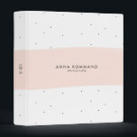 Minimalistic light pink & white brushstrokes binder<br><div class="desc">Elegant minimalistic feminine design light-pink and white modern brushstrokes.
Small black dots accent.</div>