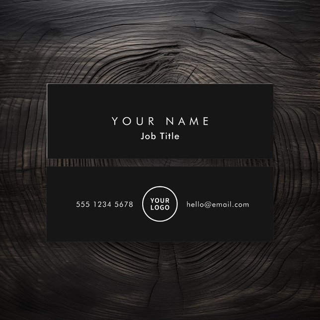 Minimalistic Logo Elegant Monochrome Mini Business Card (Creator Uploaded)
