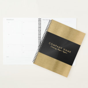 Minimalistic Luxury Metallic Gold & Black Texture Planner