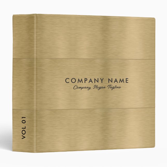 Minimalistic Luxury Metallic Gold Texture Binder (Front/Spine)