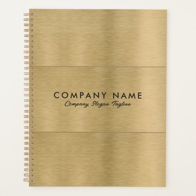 Minimalistic Luxury Metallic Gold Texture Planner (Front)