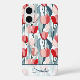 Minimalistic Maid Of Honour Gift Tulip Floral Cust iPhone 16 Case