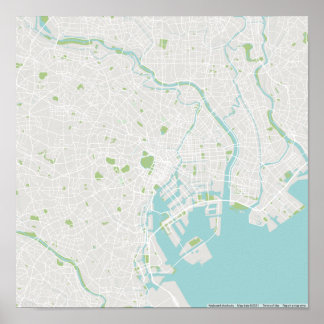 Minimalistic map of Tokyo Poster