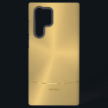 Minimalistic metallic gold background samsung galaxy case<br><div class="desc">Simple modern,  and elegant image of a metallic gold background. Shiny silver stripe accent.</div>