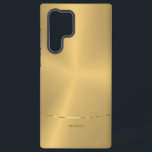 Minimalistic metallic gold background samsung galaxy case<br><div class="desc">Simple modern,  and elegant image of a metallic gold background. Shiny silver stripe accent.</div>