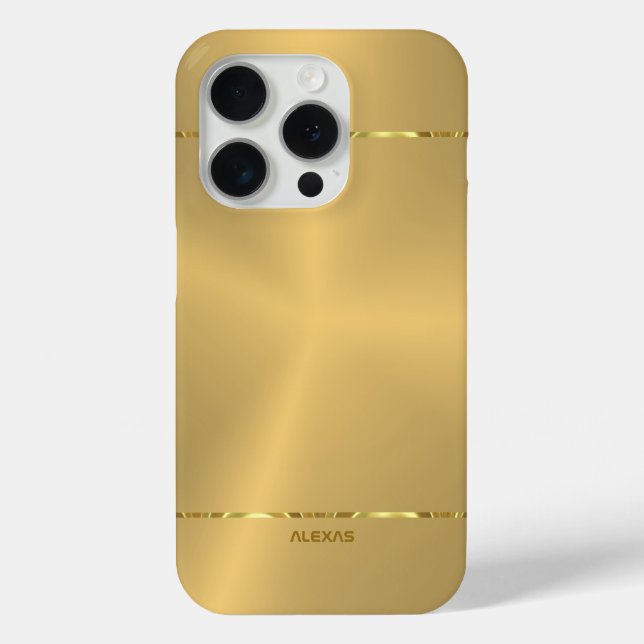 Minimalistic metallic gold background Shiny Stripe Case-Mate iPhone Case (Back)