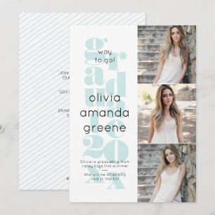 Minimalistic Mint Graduation Announcement