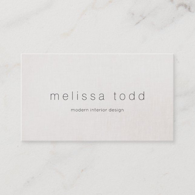 Minimalistic Modern Beige Designer Business Card (Front)