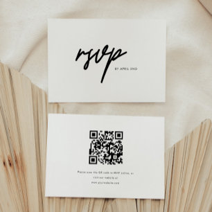 Minimalistic Modern Black & White Graduation Party RSVP Card