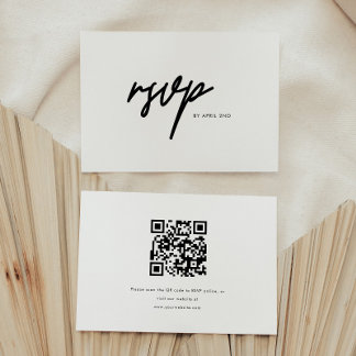 Minimalistic Modern Black & White Graduation Party RSVP Card