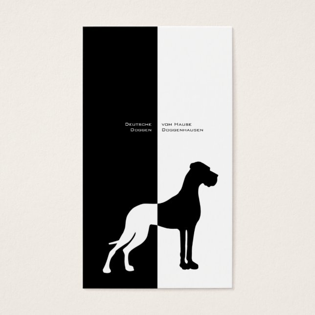 Minimalistic Modern Black White Great Dane (Front)