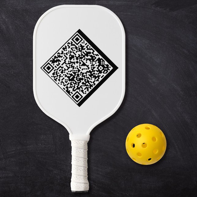 Minimalistic Modern Bold Cool White Custom QR Code Pickleball Paddle (Creator Uploaded)