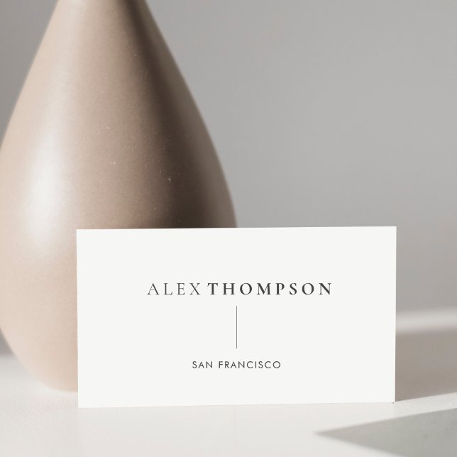 Minimalistic Modern Creative Name Black and White Business Card (Creator Uploaded)