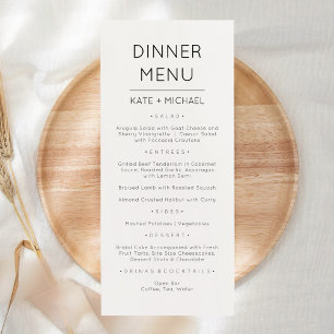 Minimalistic Modern Elegant Menu Card