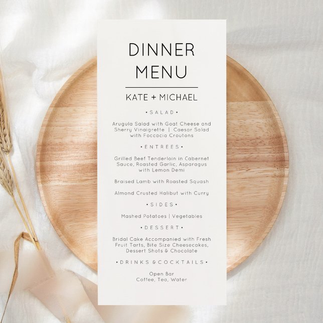 Minimalistic Modern Elegant Menu Card (Creator Uploaded)