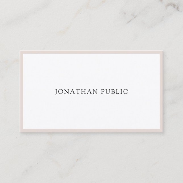 Minimalistic Modern Elegant Plain Professional Business Card (Front)
