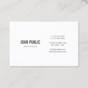 Minimalistic Modern Elegant Professional Plain Business Card