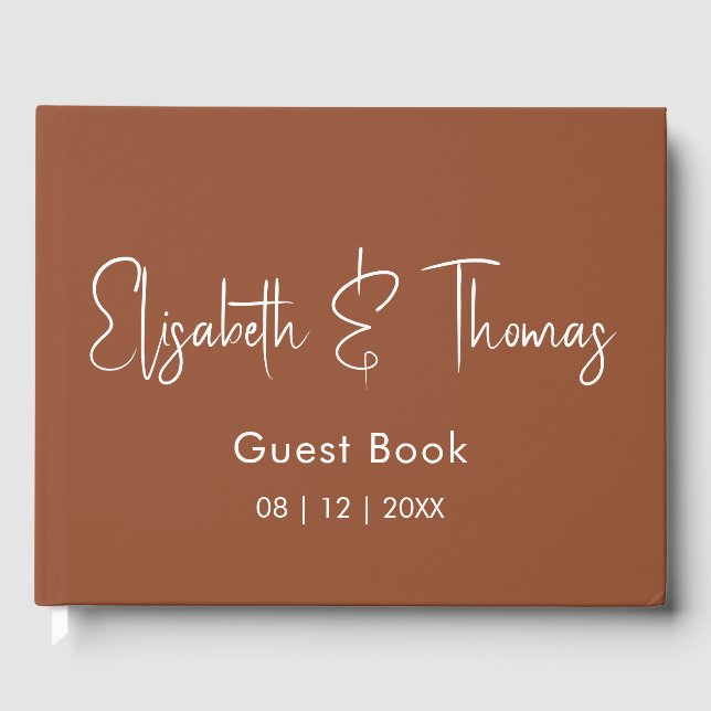 Minimalistic modern elegant simple guest book (Front)
