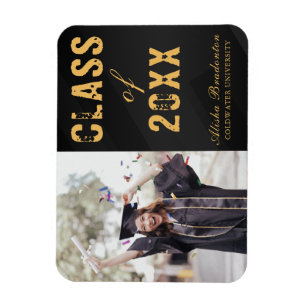 Minimalistic Modern Graduation Card Magnet