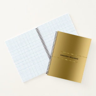 Minimalistic Modern Metallic Gold Design Notebook