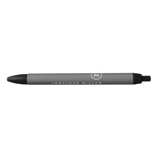Minimalistic Modern Monogram Black Ink Pen