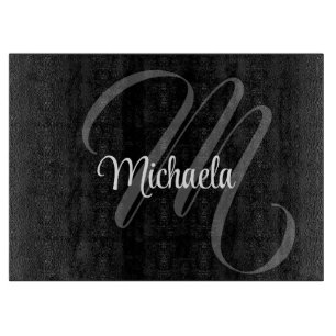 Minimalistic modern monogram initial name cutting board