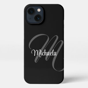 Minimalistic modern monogram initial name iPhone 13 case