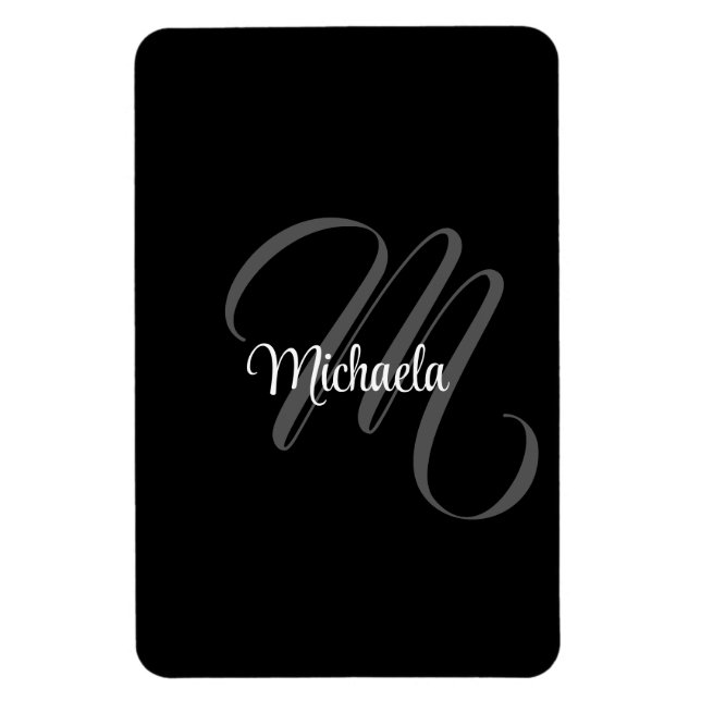 Minimalistic modern monogram initial name magnet (Vertical)