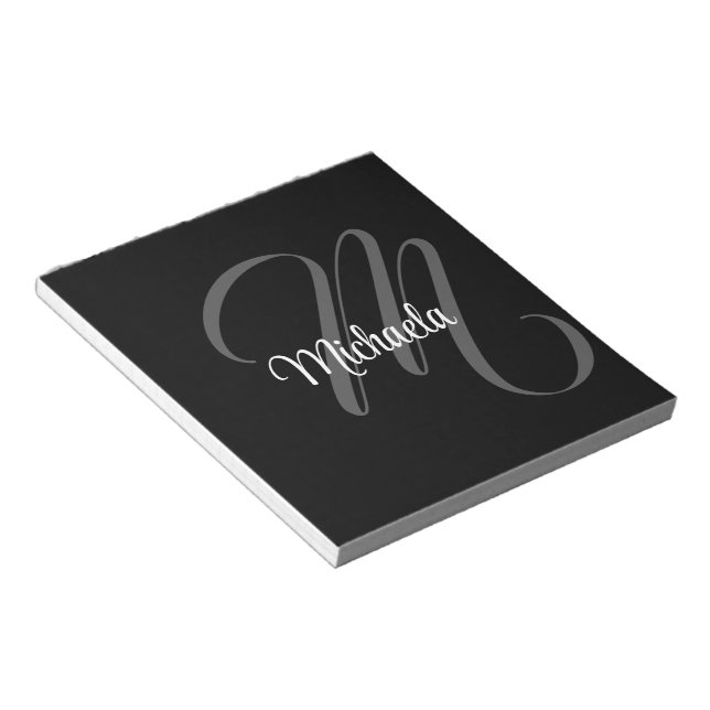 Minimalistic modern monogram initial name notepad (Angled)