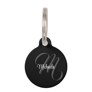 Minimalistic modern monogram initial name pet tag
