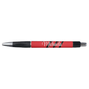Minimalistic modern monogram initial name red pen