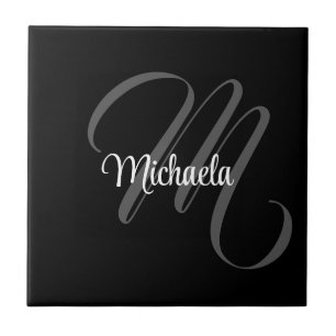 Minimalistic modern monogram initial name tile