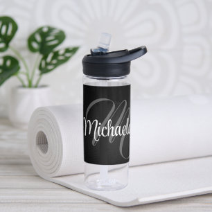 Minimalistic modern monogram initial name water bottle