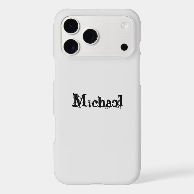 Minimalistic modern monogram name black grey (Back)