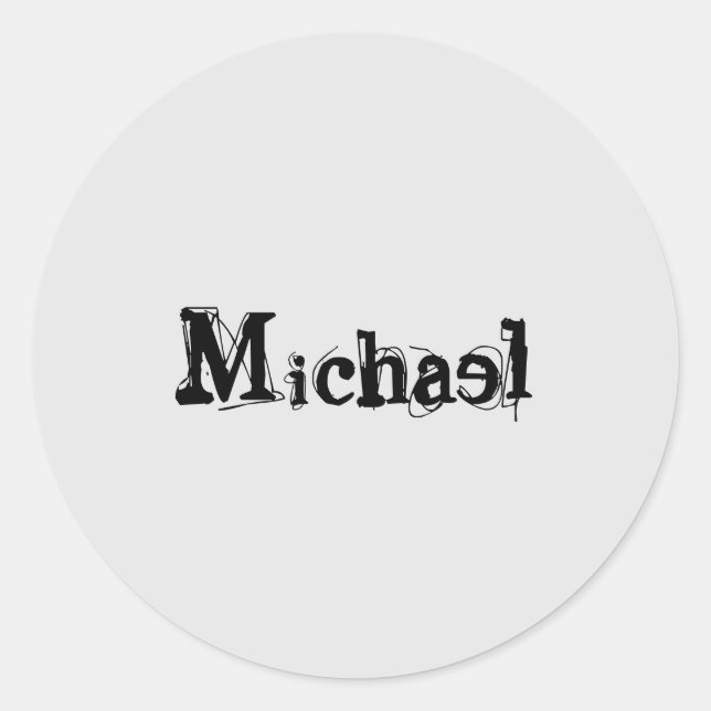 Minimalistic modern monogram name black grey classic round sticker (Front)