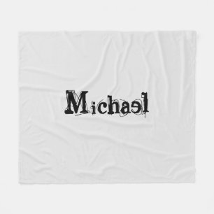 Minimalistic modern monogram name black grey fleece blanket
