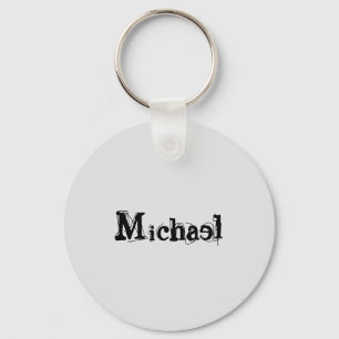 Minimalistic modern monogram name black grey keychain
