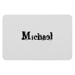 Minimalistic modern monogram name black grey magnet