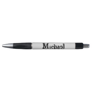 Minimalistic modern monogram name black grey pen