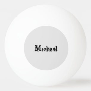Minimalistic modern monogram name black grey ping pong ball