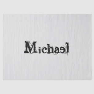 Minimalistic modern monogram name black grey tissue paper