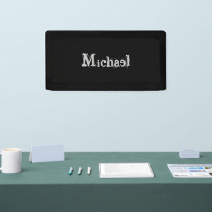 Minimalistic modern monogram name black white banner