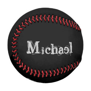 Minimalistic modern monogram name black white baseball