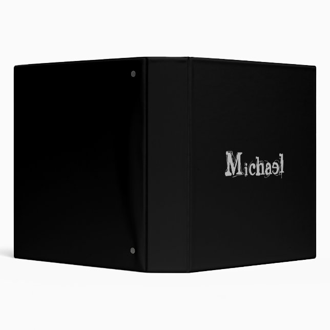 Minimalistic modern monogram name black white binder (Background)