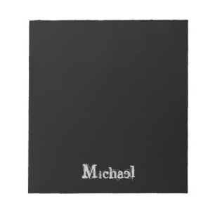 Minimalistic modern monogram name black white notepad