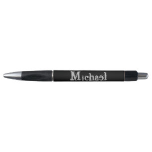 Minimalistic modern monogram name black white pen