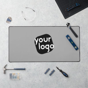 Minimalistic Modern Plain Light Grey Add Your Logo Desk Mat